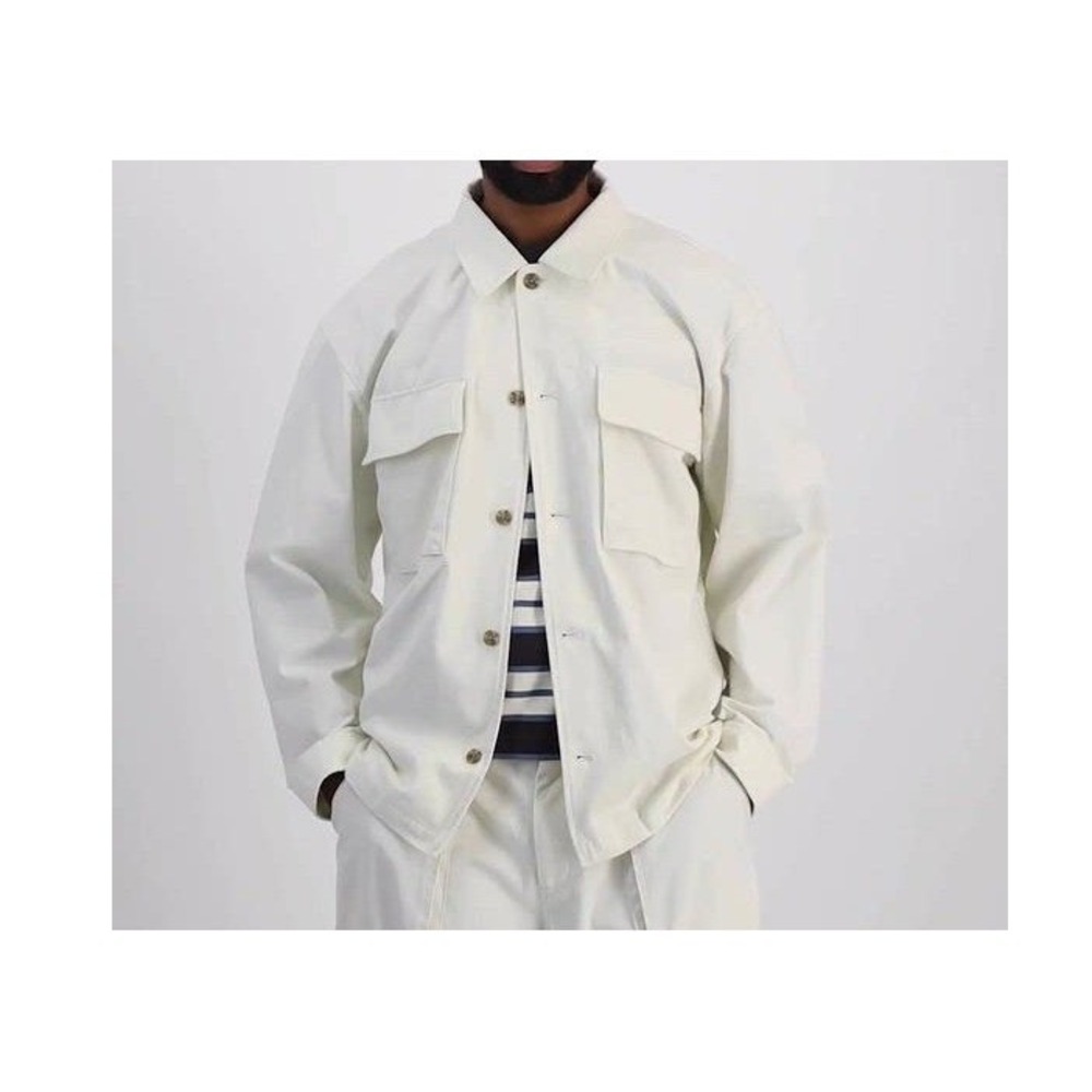 NWT Mode of One Men's L Relaxed Fit‎ Utility Shirt Jacket Button Front Twill